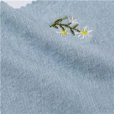 Tecido denim de algodão bordado